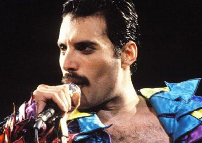 Freddie Mercury en tournée à Oakland, Californie en 1982. Photograph: Steve Jennings/WireImage